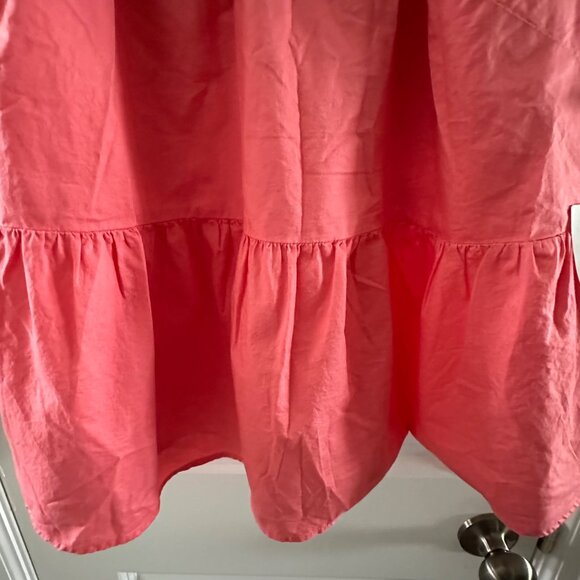 Old Navy Womens Coral Peasant Blouse 2X Cotton Short Sleeve Elastic Neck - Picture 10 of 12